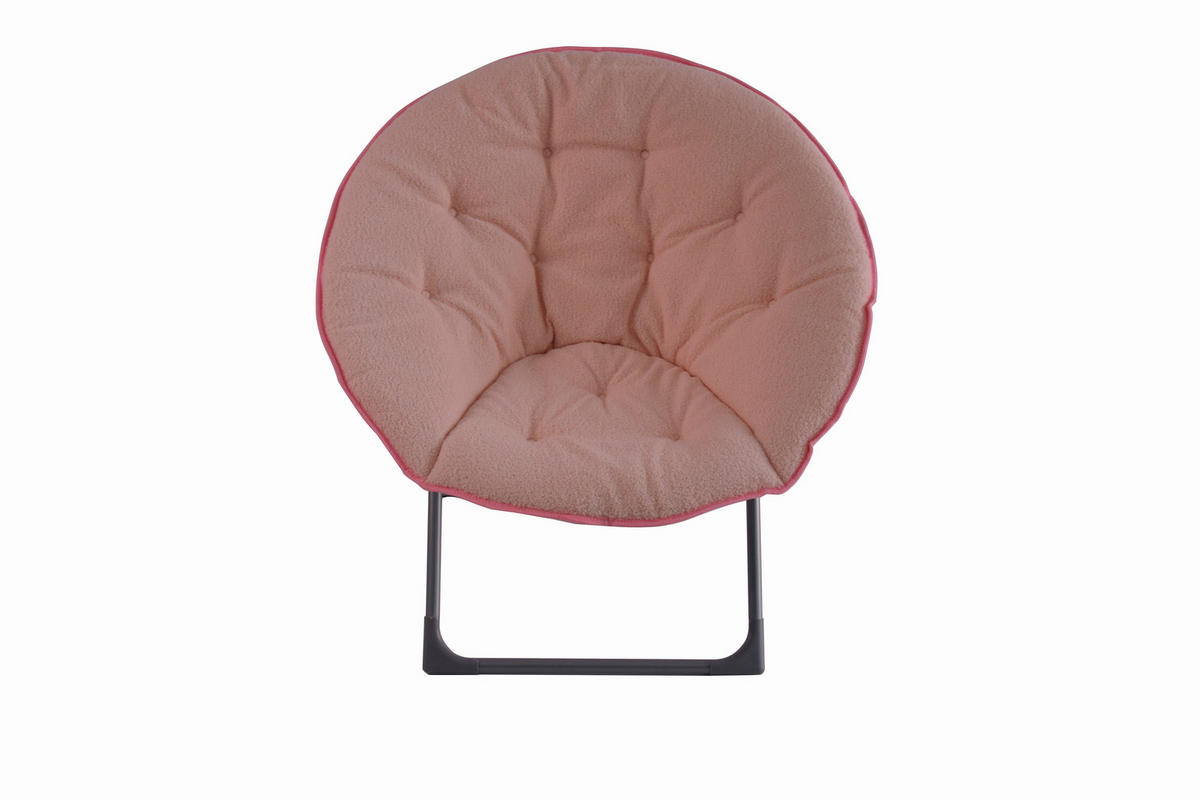 KLAPPBARER Moon Chair Stoffbezug, Metallgestell bis 110 kg 58/53/85 cm Rose - Rosa, Textil (53/85/58cm) - Redom