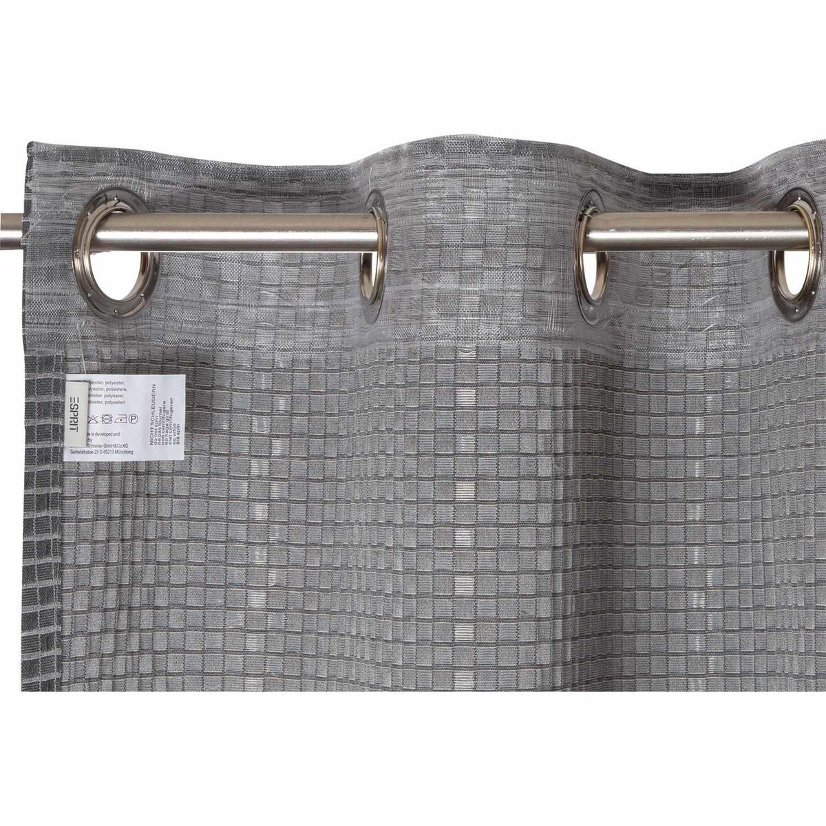 ÖSENVORHANG SQUARE blickdicht - Grau, Textil (140/0.5/250cm) - Esprit