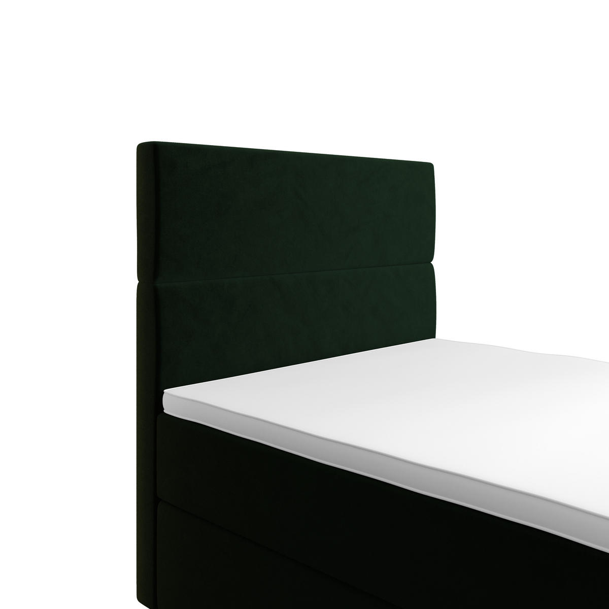 BOXBETT FLO 120x200 Itaka 10, mit Matratze H3, Bonell und Topper, Dunkelgrün - Dunkelgrün, Holz/Textil (120/200cm) - Bedante
