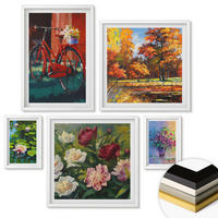 WANDBILDER 5er-Set - 50x50 cm & 20x30 cm & 40x60 cm Weißer Rahmen - Seerosen, Fahrradblumen - Weiß, Kunststoff (40/60cm) - ArtPrintCave