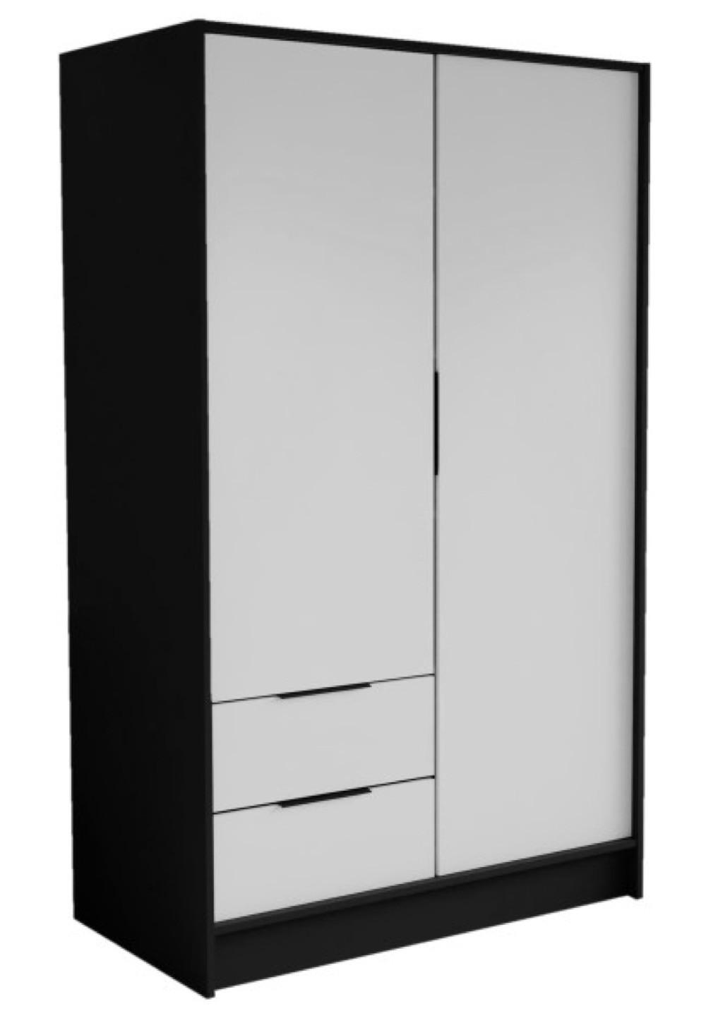 SCHRANK Schwarz Weiß NIKOLA 103 Mit Verstellbaren Regalen - Schwarz/Weiß, Holzwerkstoff (102/200/51cm) - Sepro Meble