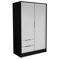 SCHRANK Schwarz Weiß NIKOLA 103 Mit Verstellbaren Regalen - Schwarz/Weiß, Holzwerkstoff (102/200/51cm) - Sepro Meble