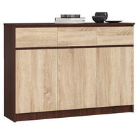 KOMMODE Dunkelbraun, Eiche Sonoma 99/138/40 - Dunkelbraun, Holzwerkstoff (138/99/40cm) - RAUMHIRSCH FURNITURE