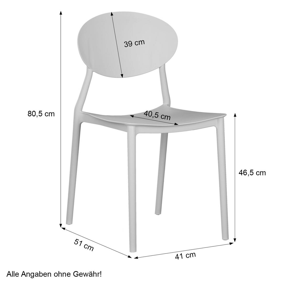 GARTENSTUHL 4er-Set Kunststoff Grau - Grau, Kunststoff (41/80/51cm) - Homestyle4u