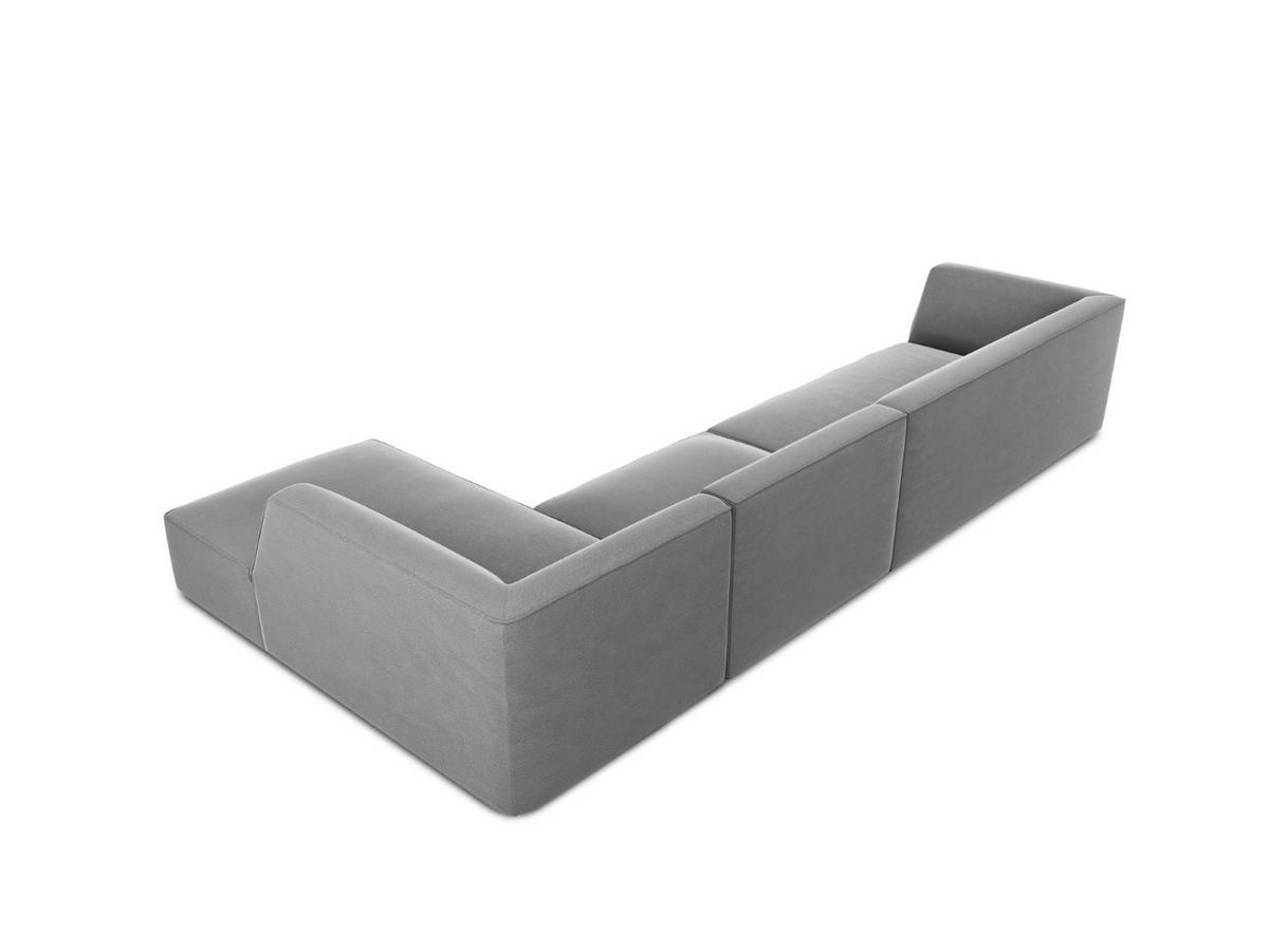 ECKSOFA rechts Ruby aus Samt grau 5 Sitzplätze - Grau, Textil (180/366cm) - Micadoni