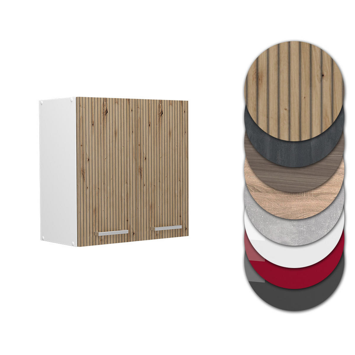 HÄNGESCHRANK R-Line Artisan-Eiche 60 cm - Weiß/Eiche Artisan, Holzwerkstoff (60/60/31cm) - Vicco