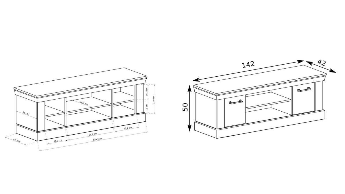 LOWBOARD DESIO 142/50/40 cm, Braun - Braun, Holzwerkstoff (142/50/40cm) - MASSENO