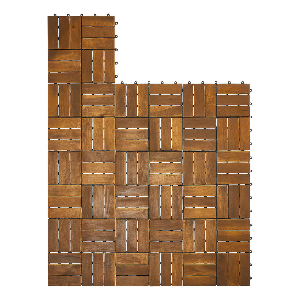 TERRASSENFLIESE - 33er-Set - Akazie massiv - Akaziefarben, Holz/Kunststoff (30/30/2.4cm) - home24