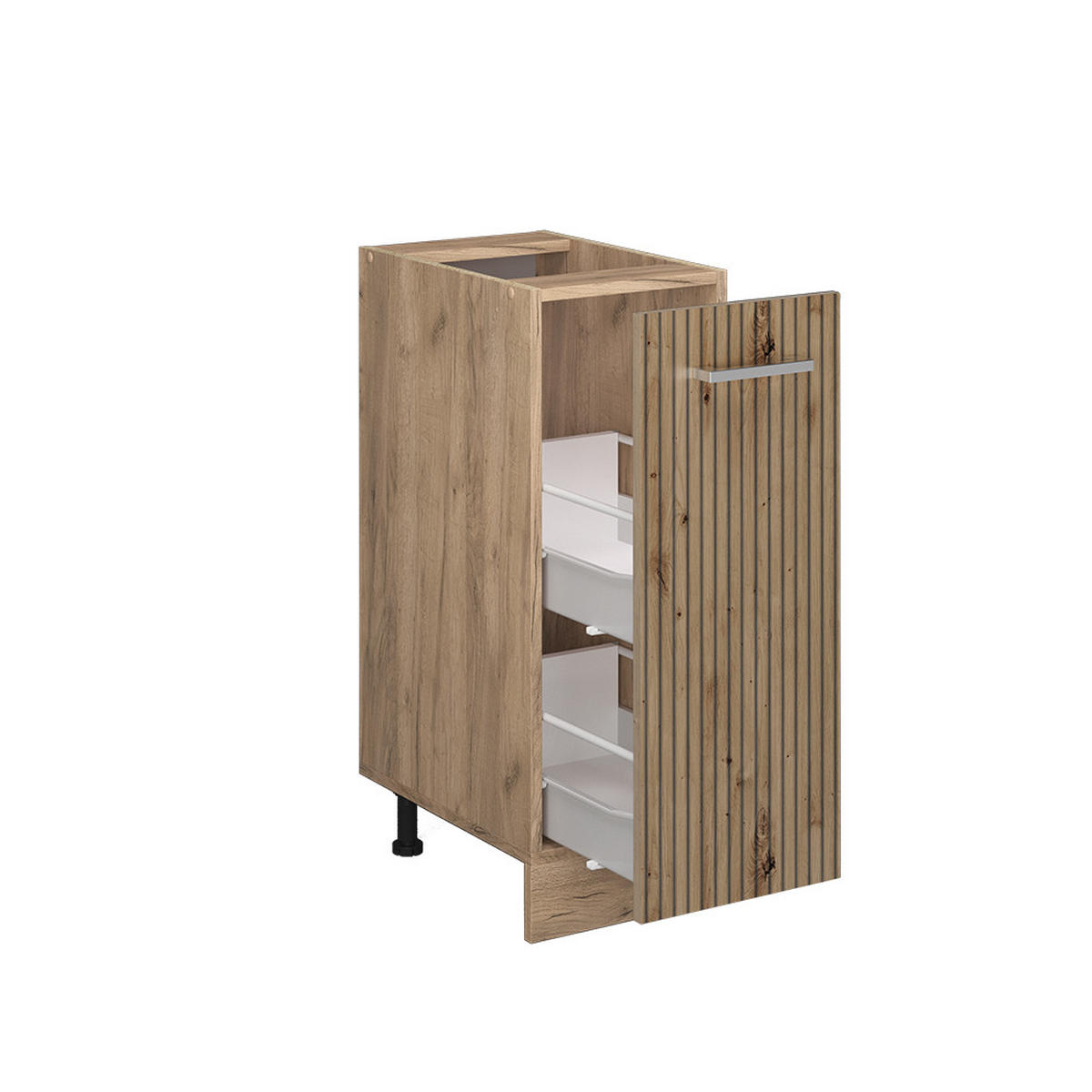 APOTHEKERSCHRANK R-Line Artisan-Eiche 30 cm AP Marmor - Eiche Wotan/Eiche Artisan, Holzwerkstoff (30/81.6/60cm) - Vicco