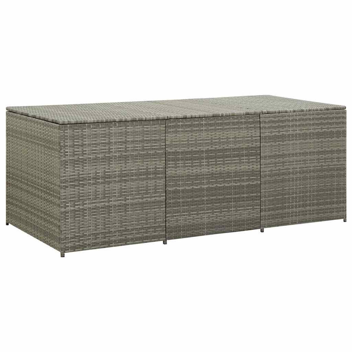 GARTENBOX Poly Rattan 180x90x70 cm Grau - Grau, Kunststoff (180/70/90cm) - furnicato