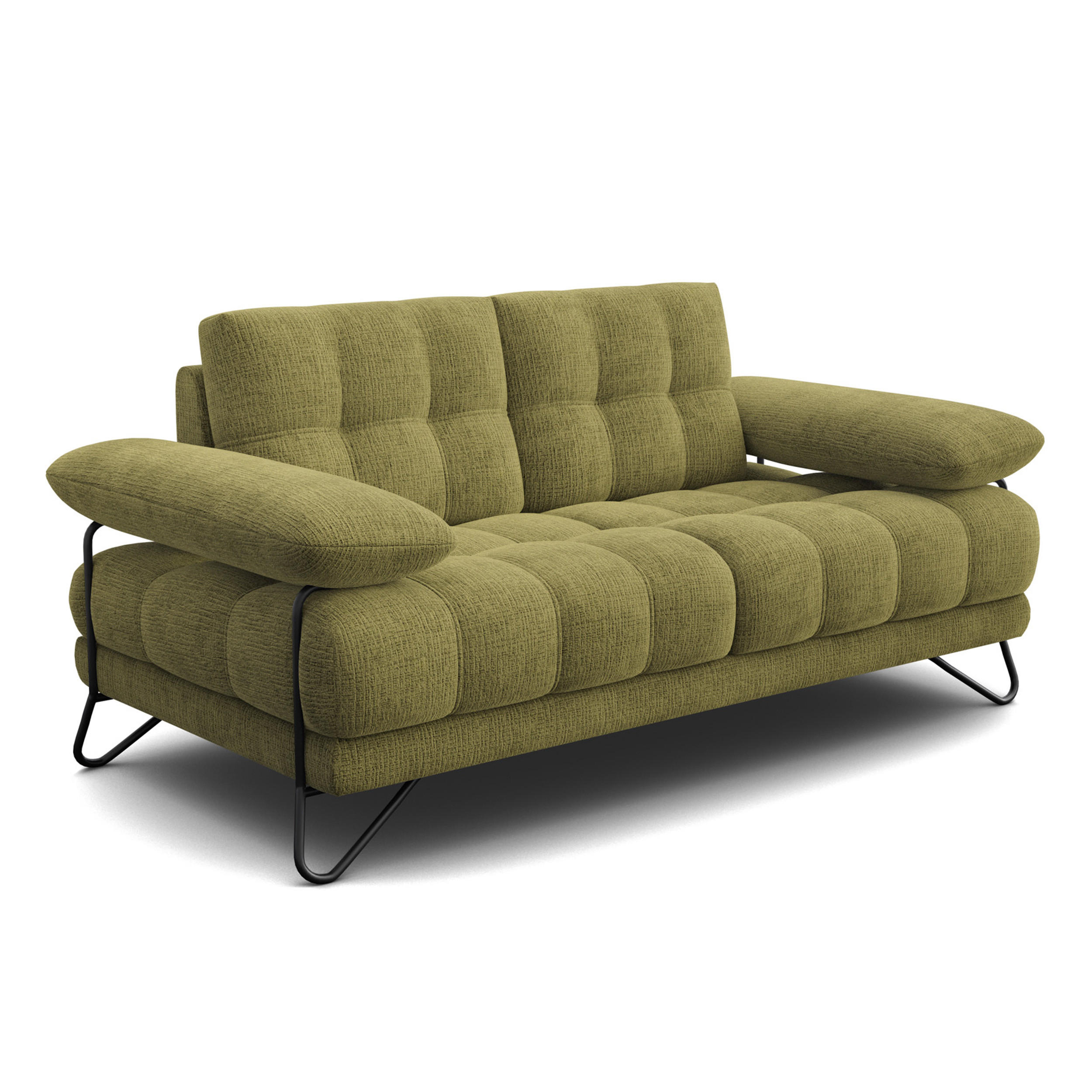 Thumbnail - Courtois Laville Sofa, Olivgrün, Textil, 185x87x96 cm, Wohnzimmer, Sofas & Couches, Sofas
