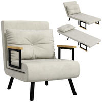 SCHLAFSESSEL 4-in-1 DE-14595 mit 5-fach verstellbarer Rückenlehne Creme - Creme, Textil (73/81/63cm) - ComfortXL