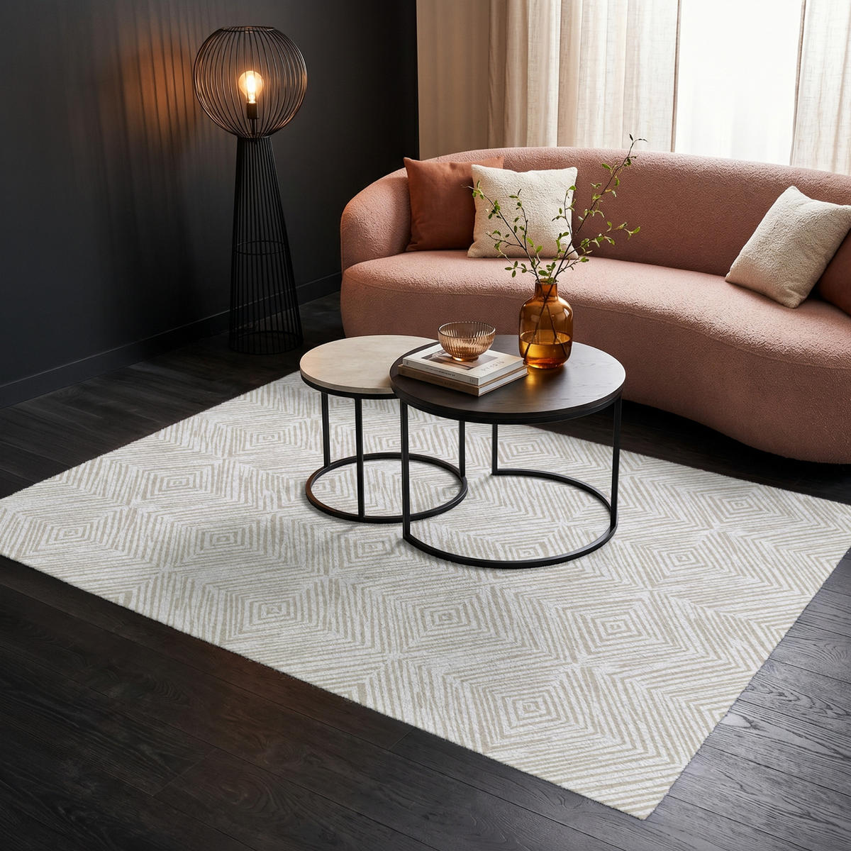 KOBERCE - Abstraktné - Diamanty - Béžová - 200x140 cm - béžová, textil/plast (200/0.4cm) - OnlyWow