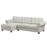 ECKSOFA mit Longchair - Microfaser - Beige, Textil (302/166cm) - home24