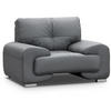 RELAXSESSEL Omega grau - Chromfarben/Grau, Leder/Metall (128/88/98cm) - Beautysofa