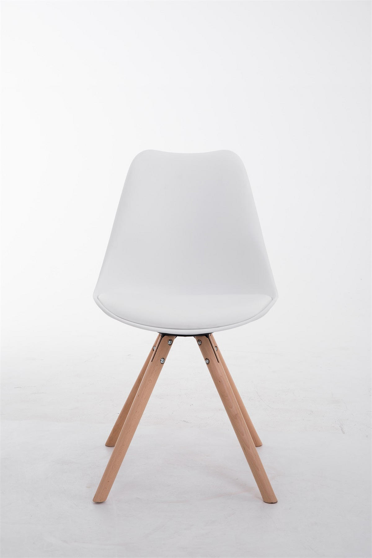 BESUCHERSTUHL Toulon Kunstleder, Gestell Buchenholz Natura Rund Weiß - Weiß/Naturfarben, Holz/Buchenholz (48/83/56cm) - TPFLiving