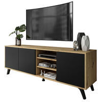 TV-ELEMENT SANAYI III Eiche Artisan/Schwarz - Schwarz, Holzwerkstoff (156/54/38cm) - Lookway