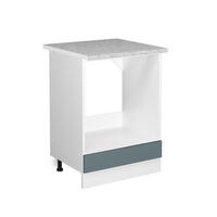 UNTERSCHRANK R-Line Blau-Grau 60 cm mit Großnische, mit Arbeitsplatte - Blaugrau/Weiß, Holzwerkstoff (60/81.6/60cm) - Vicco