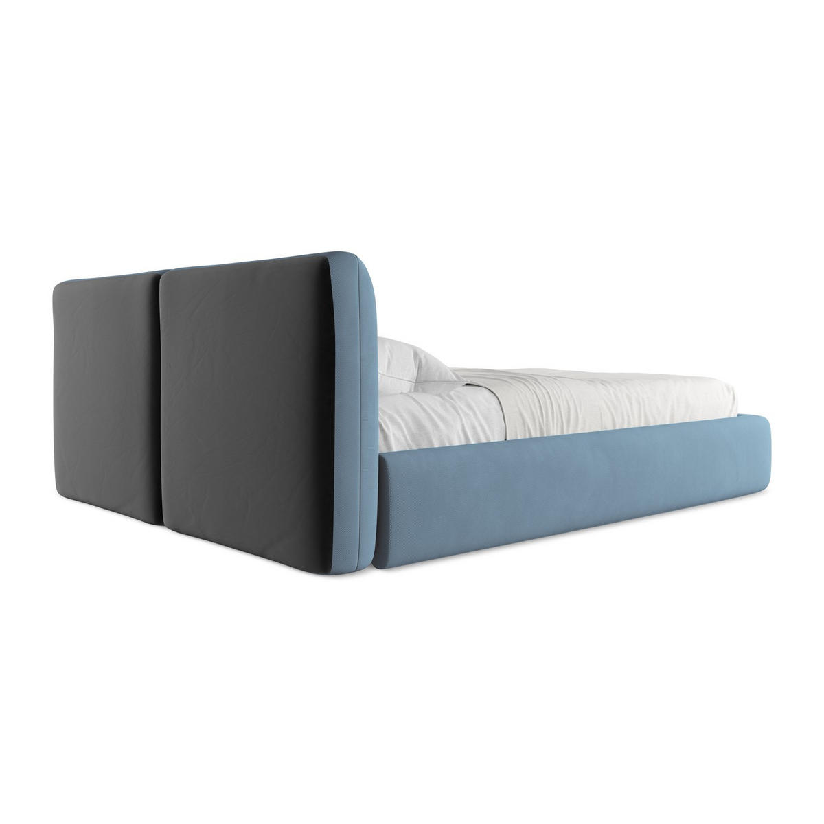 POLSTERBETT mit Bettkasten und Lattenrost 180x228 Blau - Blau/Blaugrau, Kunststoff/Textil (160/200cm) - LaMiaSofa