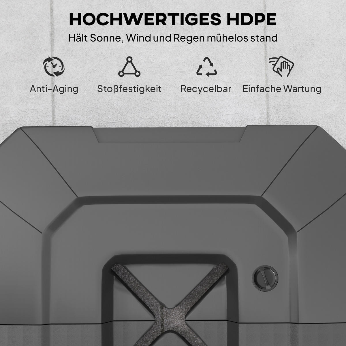 SCHIRM-GEWICHTE mit Wasser/Sand befüllbar, Schwarz - Schwarz, Kunststoff (101/101cm) - Outsunny