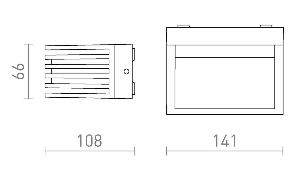 AUSSENLEUCHTE CLAIRE 14 Anthrazitgrau milchfarbenes Acryl 6 W IP54 - Grau, Kunststoff (105/14/65cm) - Rendl
