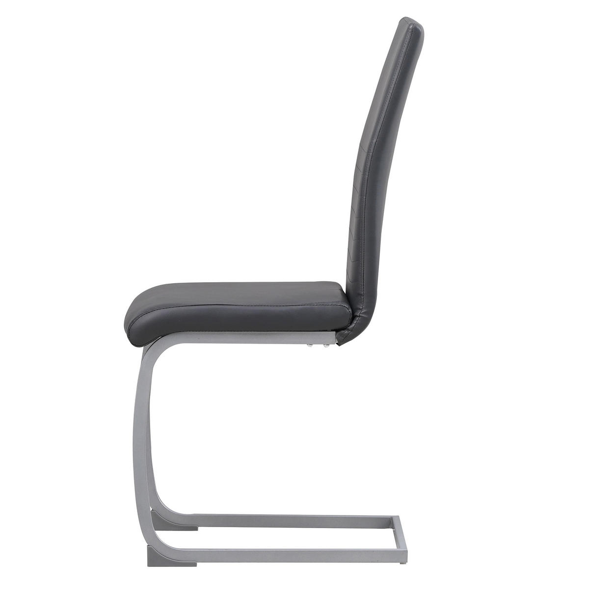 FREISCHWINGER MURANO, 4er Set, grau, kunstleder - Grau, Metall (45/99/59cm) - Albatros