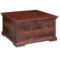 COUCHTISCH Akazie 90x90x50 nougat lackiert OXFORD #320 - Dunkelbraun, Holzwerkstoff (90/90/50cm) - Massivmoebel24