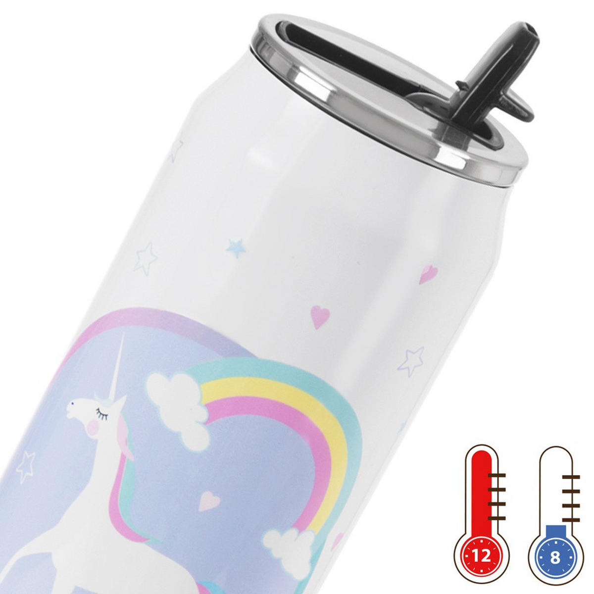 THERMOBECHER Dose Einhorn 500 ml Weiß - Weiß, Metall (0.5L) - Orion 