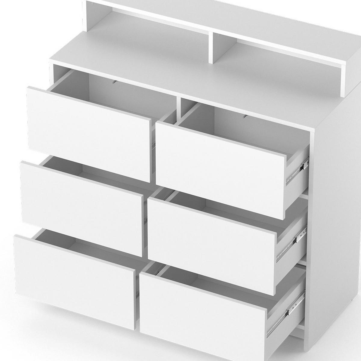 KOMMODE Naara Weiß 98.6 x 100.6 cm - Weiß, Holzwerkstoff (40.3/100.6/98.6cm) - Vicco