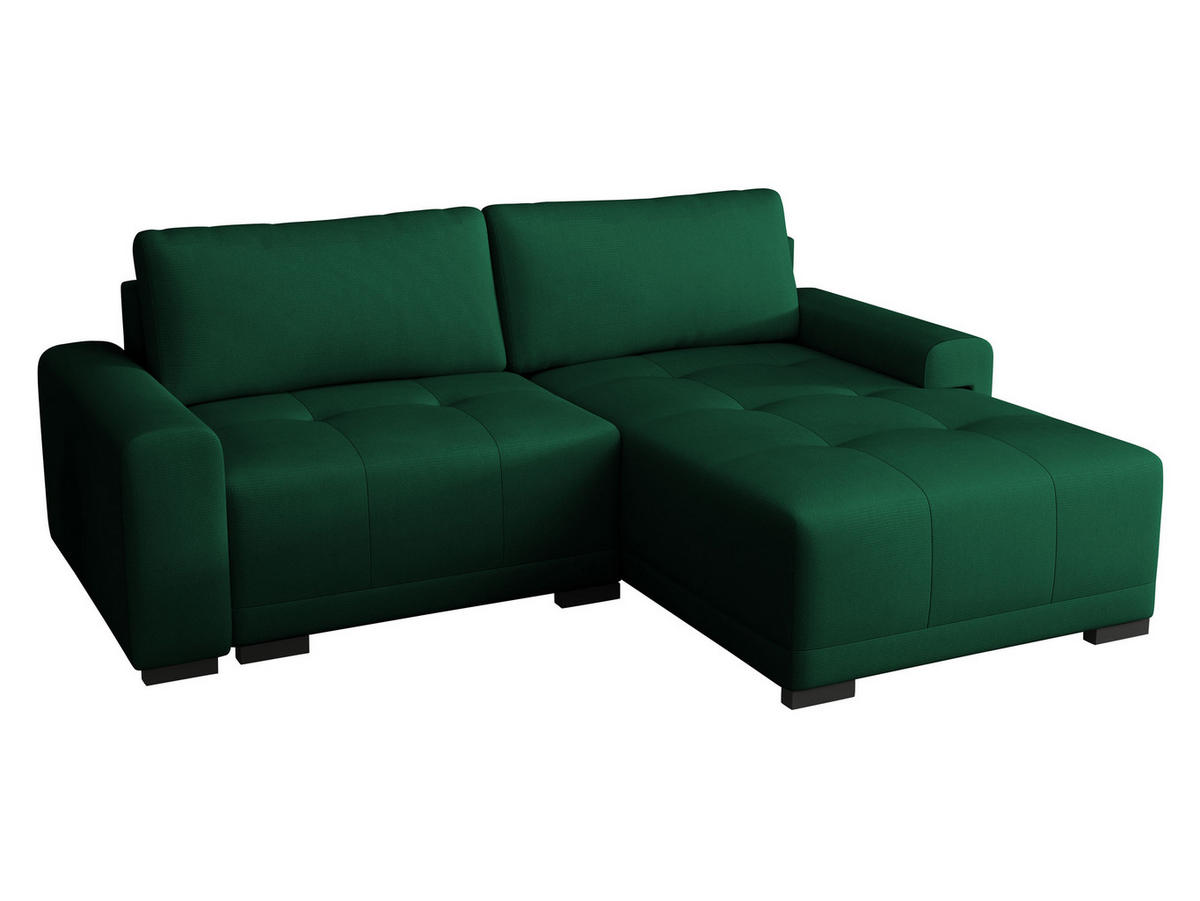 ECKSOFA Milton - Schwarz/Grün, Holz/Textil (237/180cm) - MIRJAN24
