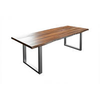 ESSTISCH LIAM - Silberfarben/Braun, Holz/Metall (100/220/74cm) - SAM