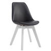 STUHL Lederlook Schwarz - Schwarz/Weiß, Holz/Textil (48/84/55cm) - CLP