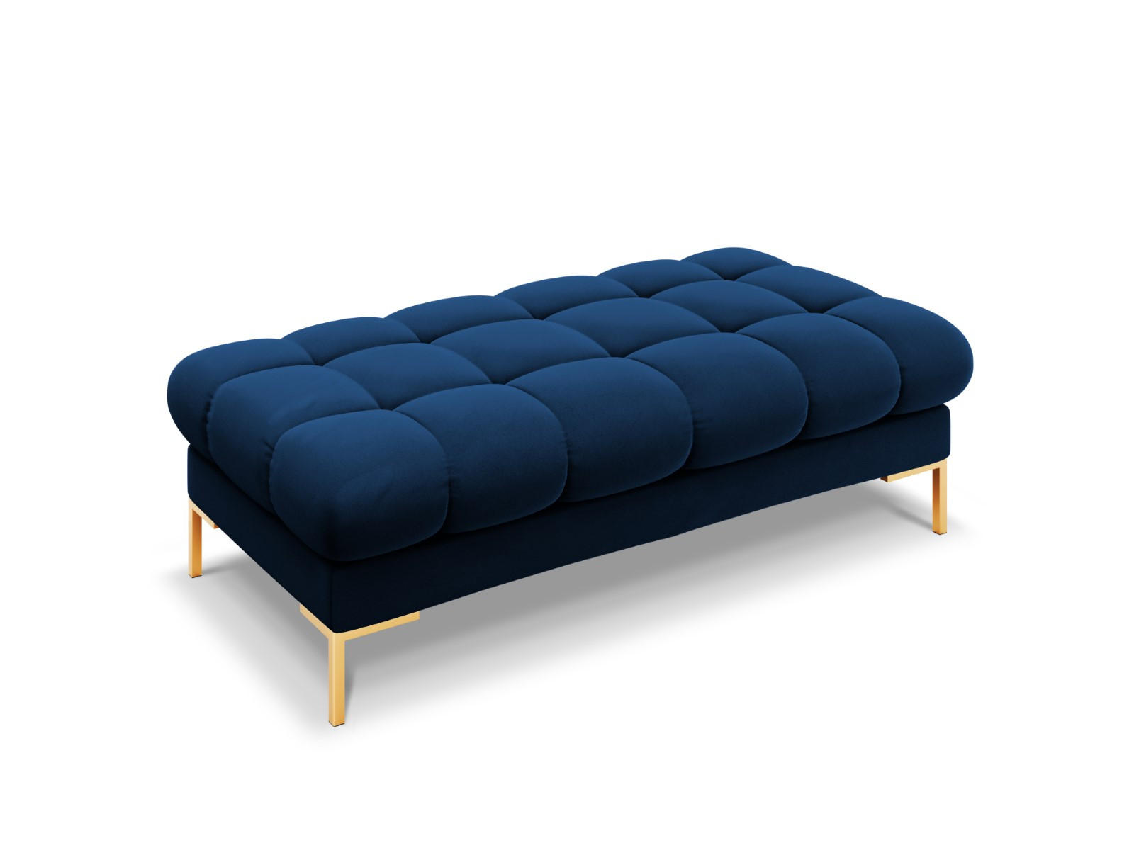 BANK Mamaia aus Samt königsblau 2 Sitzplätze - Blau, Textil (133/41/62cm) - Micadoni