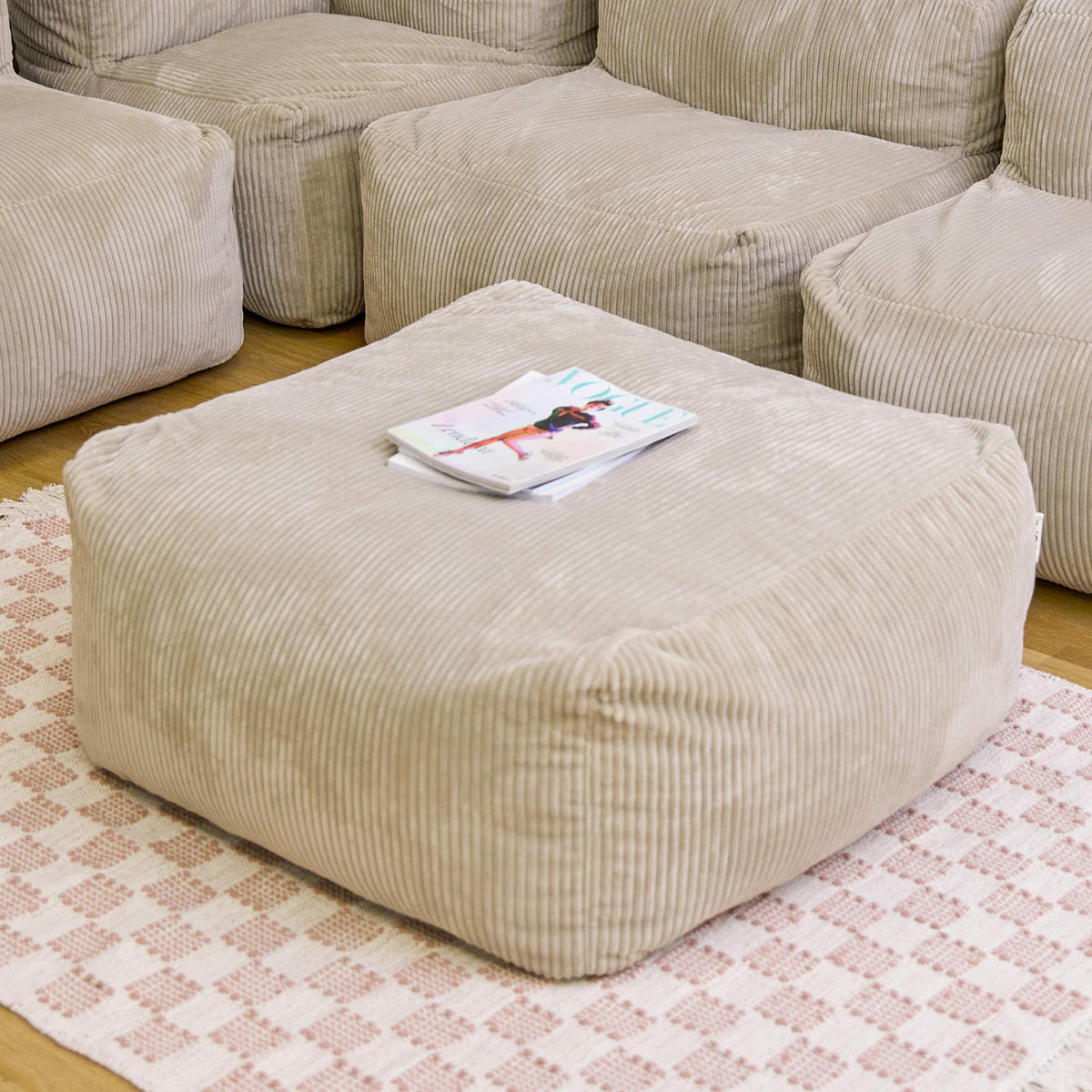 SITZSACK-OTTOMANE ZEN modular Cord - Beige, Textil (95/46/95cm) - icon