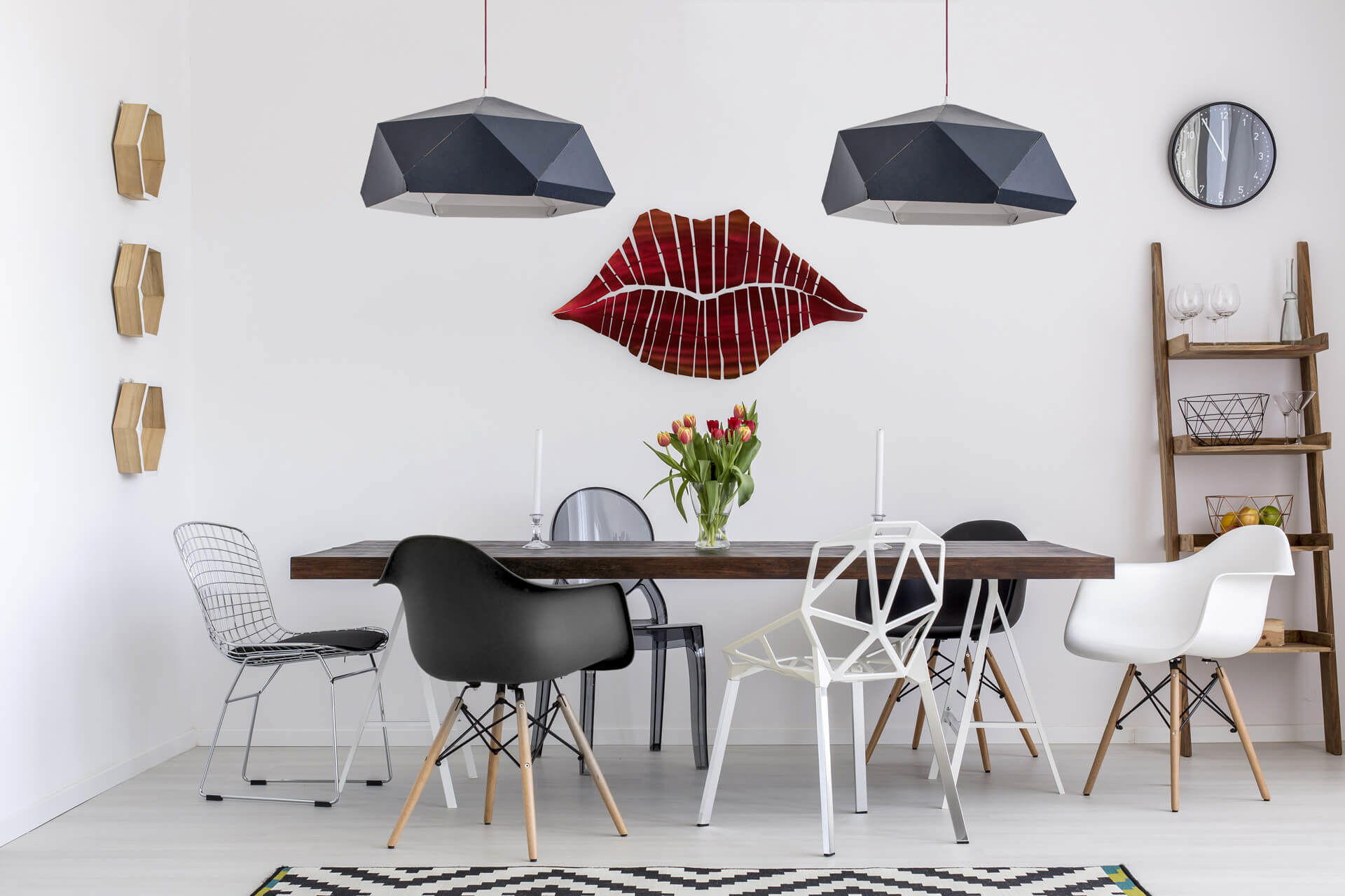 Thumbnail - Kunstloft Wanddeko, Weiß, Rot, Metall, 3.21x56x3 cm, Dekoration, Skulpturen & Dekoobjekte, Wanddeko