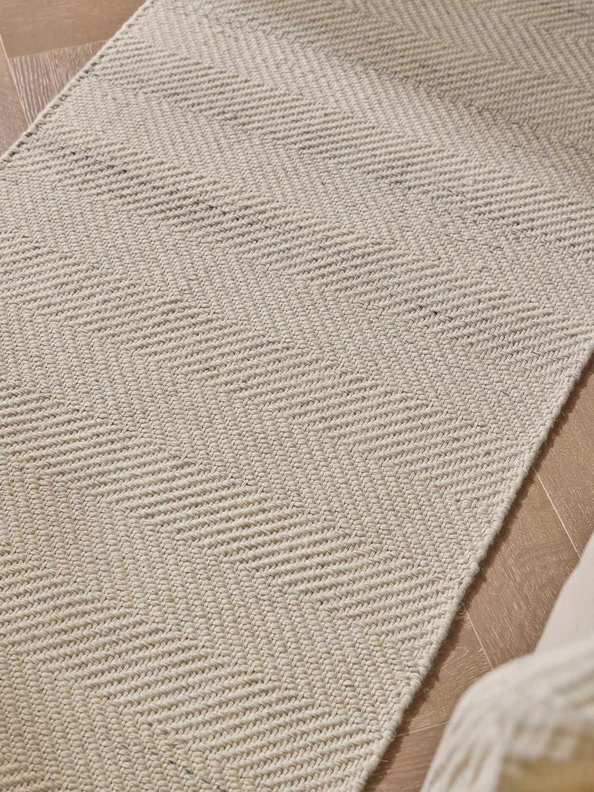 WOLLTEPPICH-LÄUFER Lars Cream 70x200 cm - Creme, Naturmaterialien/Textil (70/200cm) - benuta Pure