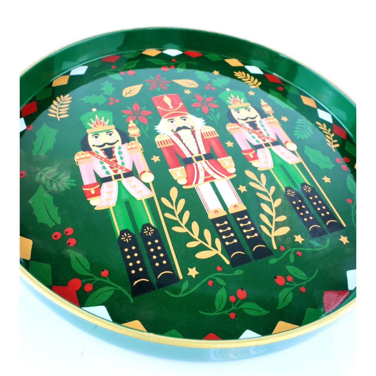 DEKOTELLER & -TABLETTS Christmas Heritage 22/22/2 cm - Grün, Kunststoff (22/2cm) - FURNARO