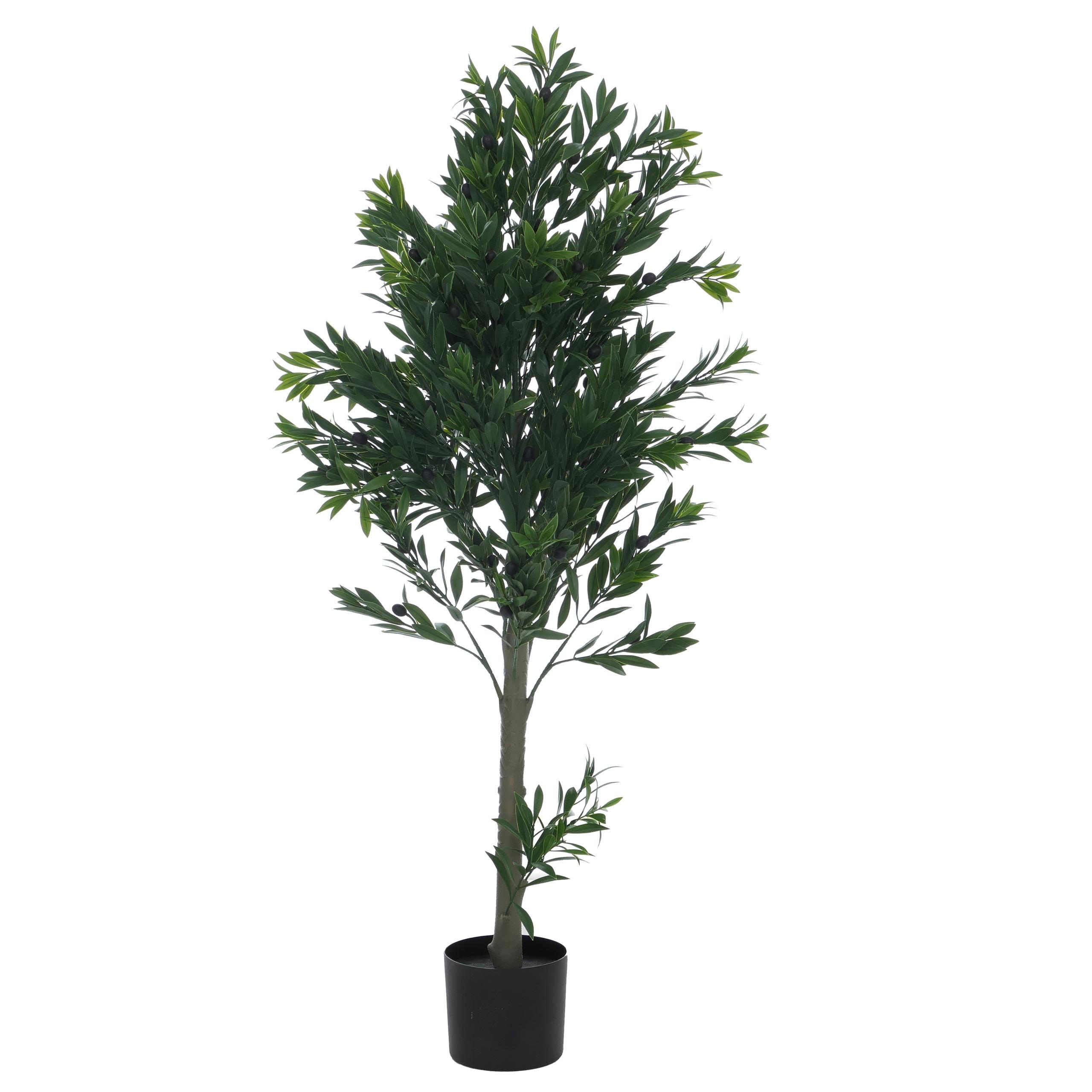 KÜNSTLICHER OLIVENBAUM Grün - Grün, Kunststoff (126cm) - MCW
