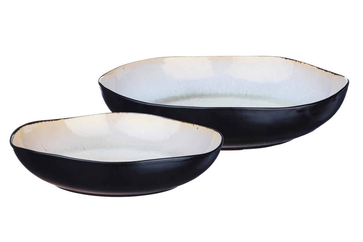 OBSTSCHALE Iris Ø27,5cm und Ø32,5cm - 2er-Set - Elfenbeinweiß - Weiß, Keramik (6.5cm) - Björn