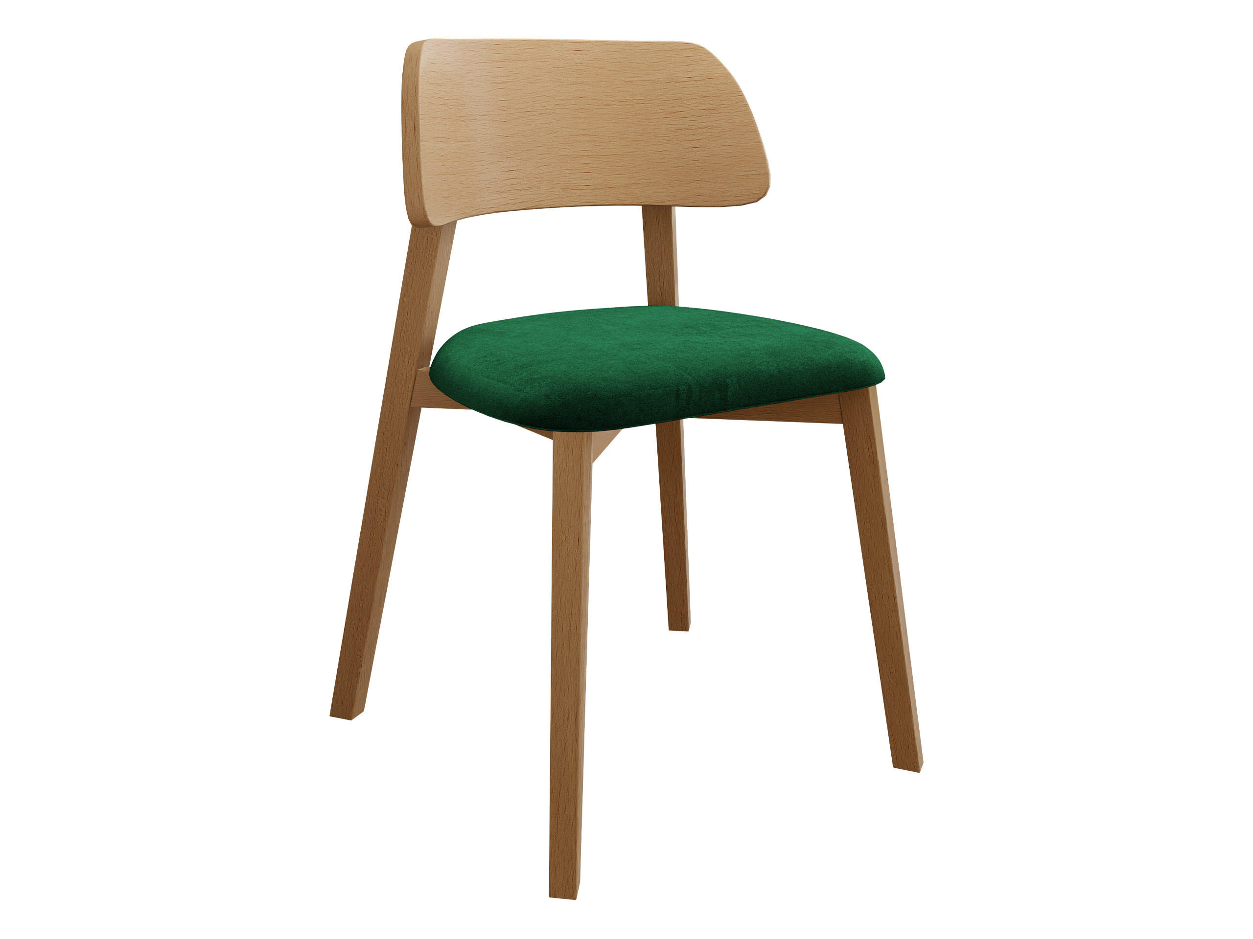POLSTERSTUHL Dario, Holzfarbe: Natur - Naturfarben/Grün, Holz/Textil (47/80/50cm) - MIRJAN24