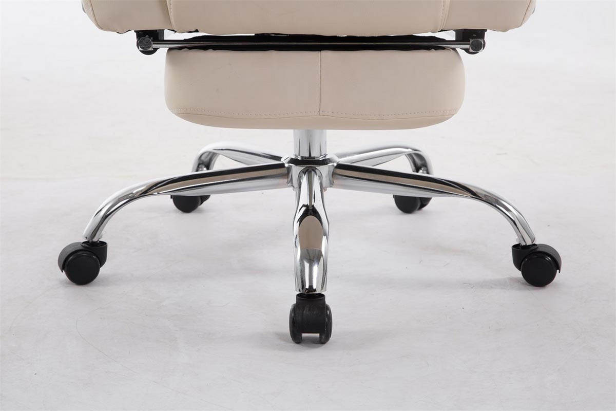 BÜROSTUHL Pacira, Kunstleder Creme - Creme, Textil/Metall (68/127/64cm) - TPFLiving
