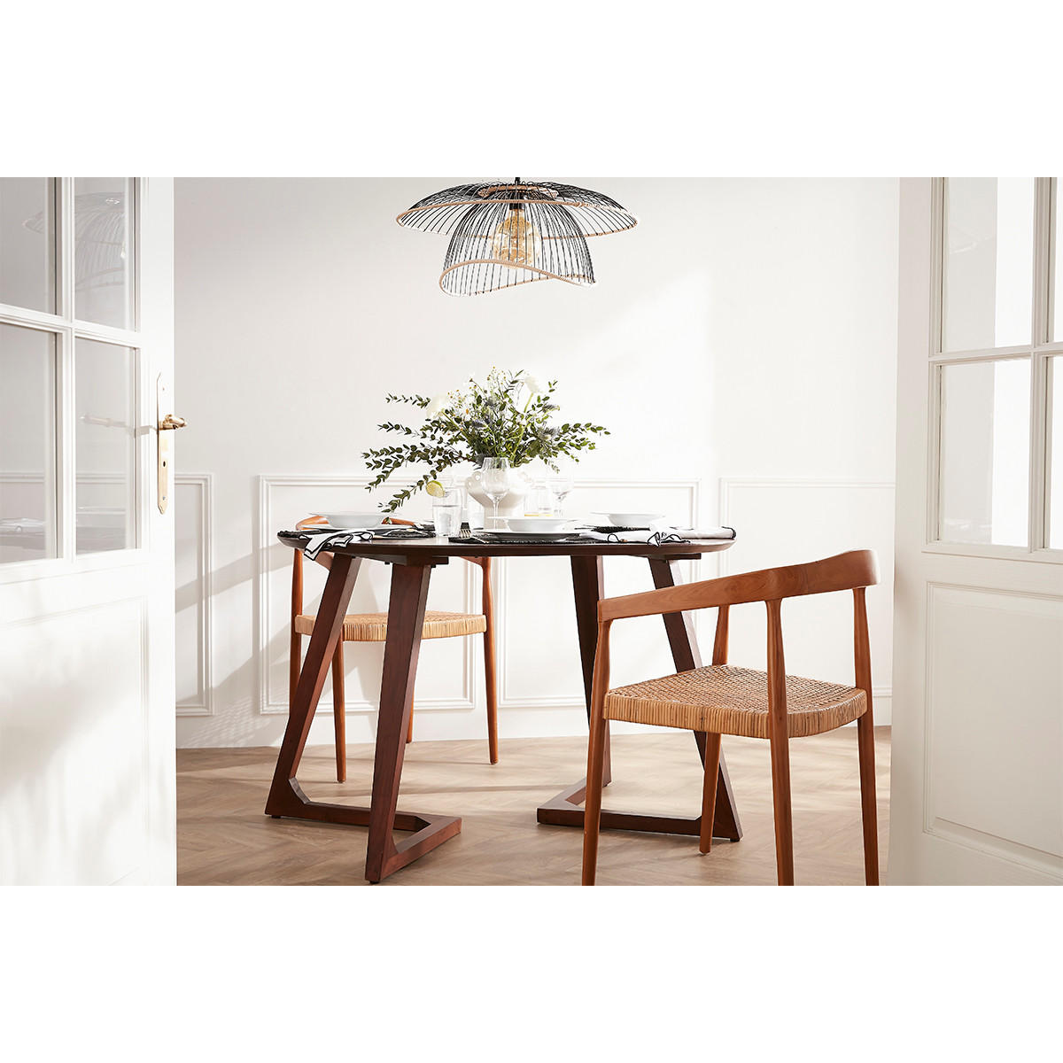 TISCH Massivholz rund L115 cm BANDOL - Naturfarben, Holz (115/115/76cm) - Miliboo