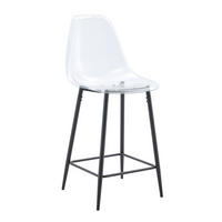 BARHOCKER DE-36582 4er Set mit transparenter Sitzschale Silber - Schwarz, Kunststoff (45/102/51cm) - ComfortXL