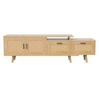 TV-SCHRANK 180x30x44 cm in Rattanoptik mit Schubladen und Türen - Naturfarben, Holz (30/44/180cm) - PARAFTA HOME