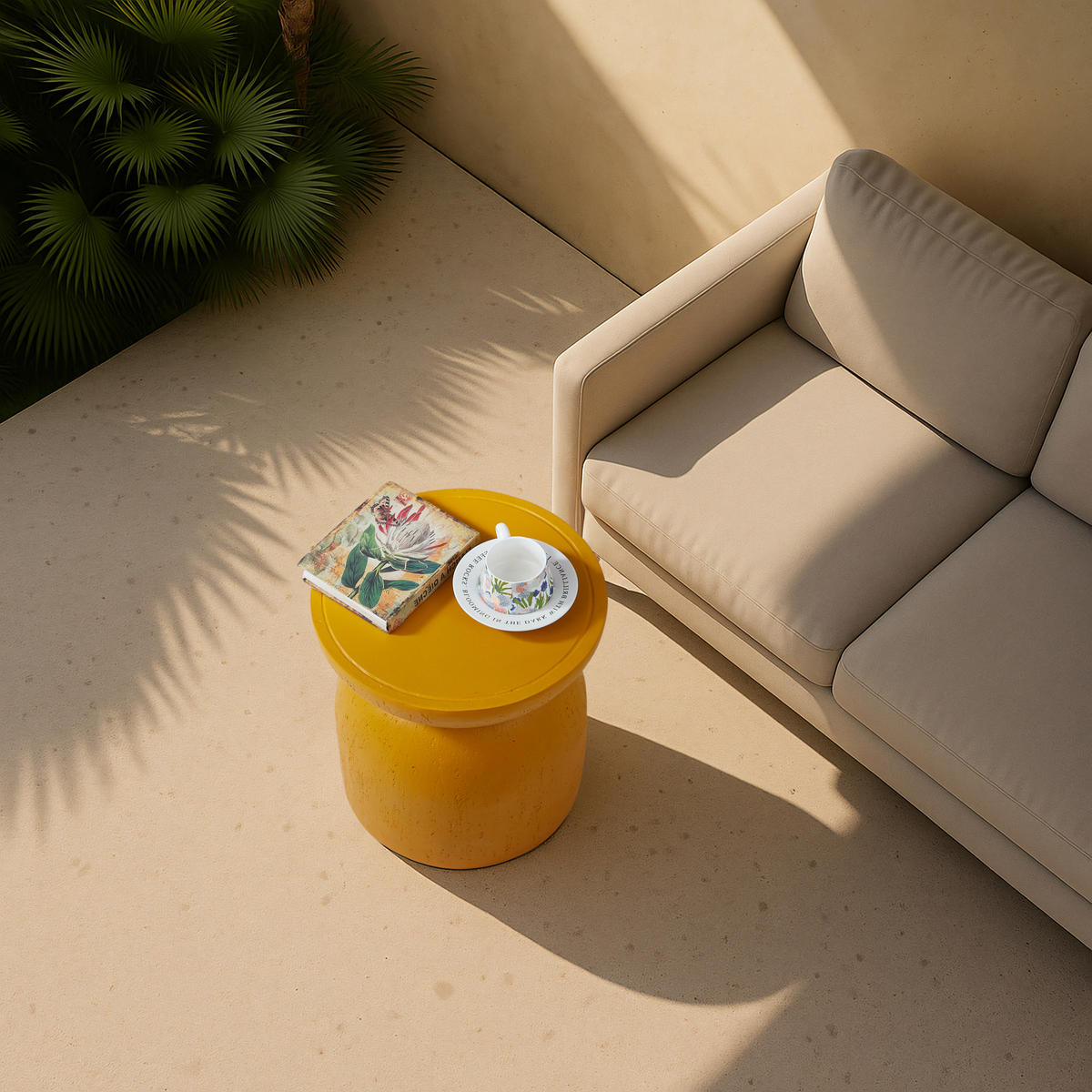 BEISTELLTISCH Rund Gelb 45 x 45 x 52 cm - Gelb, Metall (40/40/40.5cm) - Nordlys