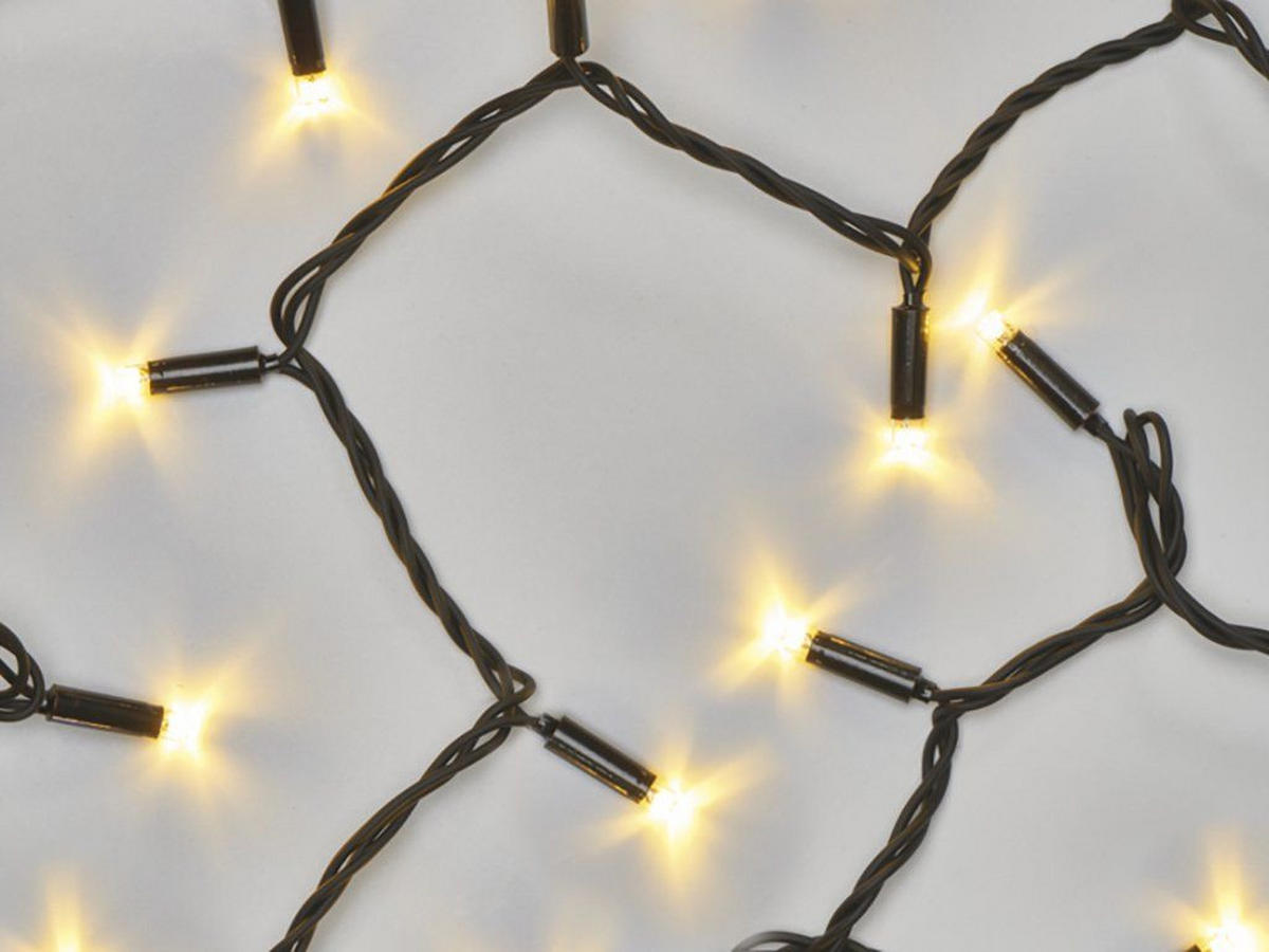LED-WEIHNACHTSLICHTERKETTE WARMWEISS 5 m - PROFI - koppelbar - Gelb/Weiß, Kunststoff/Metall (500cm) - LAALU