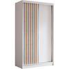 SCHWEBETÜRENSCHRANK Helios 120/216/61 weiß+eiche Artisan mit Schubladen - Weiß/Eiche Artisan, Holzwerkstoff (120/216/61cm) - Beautysofa