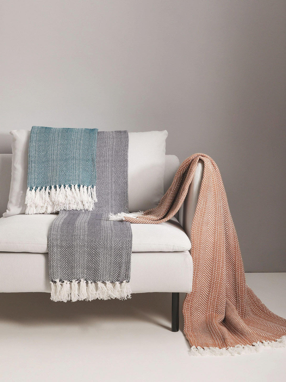 BAUMWOLLDECKE Alisea Blau 125x150 cm - Blau, Textil (125/150cm) - benuta Nest