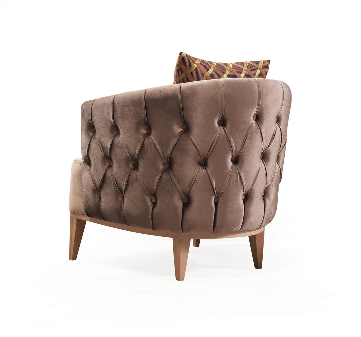 SITZGARNITUR Roma Braun-Terracotta Stellvariante:2+2+1 - Grau, Holz (180/81/103cm) - Villa Möbel