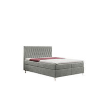 BOXBETT Mit Bettkasten Und Matratze KATE Stoff Riviera Grau 120x200 cm H2-Pocket - Grau, Holz/Textil (120/200cm) - Kaiser Möbel